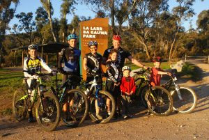 Preparing to compete: Harcourt's Brasher family features five keen mountain biking members who are looking forward to this weekend's competition Pictured (left to right) are Owen Brasher,13, Al Brasher, 15, Andrea Brasher, Sammy Brasher, 10, Brian Brasher, Paddy Brasher, 4, and Declan Brasher, 7.