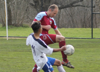 Rangers roll on Ranger Michael Coleman secures the ball away from the opposition.