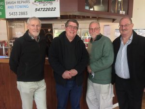 Pictured from left to right are Robert Falloon, Tim Morgan, Alan (Pud) Williams and Noel Rawlings.