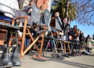 Rage at lives lost Empty chairs and empty shoes at last Thursday's rally in Castlemaine symbolised lives lost in detention centres at Manus or Nauru over the past five years.