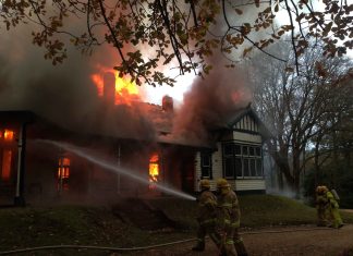 Blaze takes ‘Durrol’ Firefighters work to save what they can as one of Mount Macedon's last hill station homes is engulfed by fire. Photo: Mike Dornau