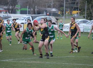 Tigers bring home exciting win Kyneton ran over the top of Kangaroo Flat at the Showgrounds on Saturday.