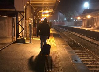 TRACK DEATH TRAP Pictured is Platform 1 at Kyneton Railway Station in the early morning. The location of where the man jumped onto tracks to climb up on Platform 2 is in the immediate foreground.