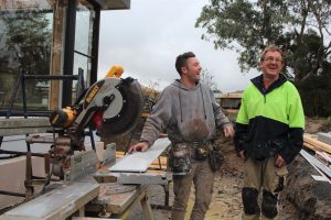 Thompson Builders' Ian Thompson (right) and his team are celebrating a win-win for Corinella Road.