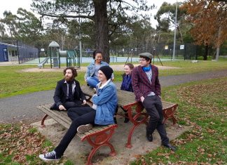 For youth, by youth Youth Strategy co-designers (L to R) Lachlan McKenzie, (Back) Tara Kankindji, (Front) Kyle Hayes, Bec Barker and Kieran Atkins.