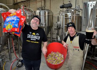 An ale tale fit for fans Jeff Carr and Brad Iles brew up the Fantale Ale at Castlemaine's Shedshaker Brewing in preparation for this month's sold out Bendigo On The Hop festival.
