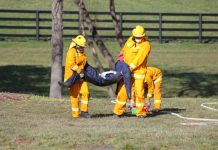 Fire exercise hones skills Firefighters hone their skills in dealing with hazards such as gas bottles and live power lines often found around a property, a smoke-filled house, unconscious victims inside and a threat of building collapse.