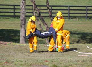 Fire exercise hones skills Firefighters hone their skills in dealing with hazards such as gas bottles and live power lines often found around a property, a smoke-filled house, unconscious victims inside and a threat of building collapse.