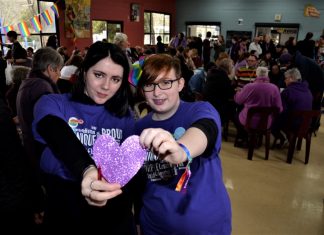 School celebrates a rainbow first Castlemaine Secondary College students and diversity group reps Judzea Gatt and Liv Hocking at Friday's Wear It Purple Day.