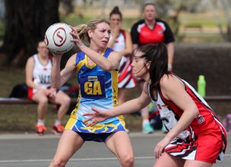 Grand Finals ahead for Saints Trentham defeated Harcourt. Photo: Peter Banko