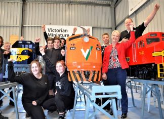 This project was picked! Some of the celebrations on the site of Harcourt's miniature railway project that has been named among the state's Pick My Project winners.