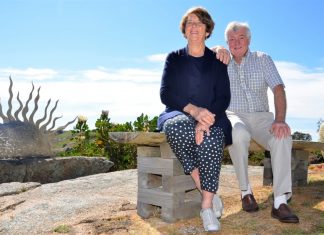 Scene set for sculpture Mary and Bede Gibson at Mica Grange.