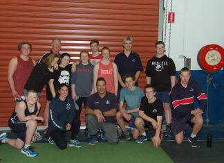 It takes a village Macedon Ranges youth resources officer Jason Azzopardi (centre) with the kids from KidzFlip's gym program.