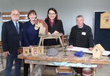Kyneton Men’s Shed opens its doors Kyneton Men's Shed chair John Mitchell (left) and valued member Bob Grubb were excited to declare the new shed officially open with local MP Mary-Anne Thomas and Minister for Families and Children Jenny Mikakos.