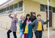 Lose yourself to dance The team behind No Lights No Lycra (L-R Lucy, Julie, Katie and Karine) invite you to join them to dance in the dark at Westend Hall at 8pm on Friday. Photo: Penny Ryan