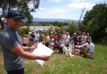 Park plan push Friends of Wyralla Reserve treasurer John Wren shares the Reserve Landscape Plan with the many Gisborne residents keen to see the space developed for recreational community use.