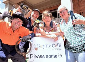 A stitch in time Bergen O'Brien, Martin Lafitte, Chris Hooper and Alison Ross get ready for the return of Castlemaine's successful Repair Cafe.