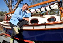 Aunty Su sets sail Campbells Creek's Luca Royle with the Aunty Su sailing boat.