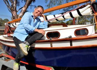 Aunty Su sets sail Campbells Creek's Luca Royle with the Aunty Su sailing boat.