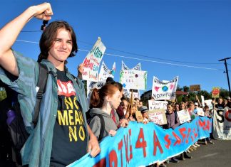 Our own voices Hundreds of Castlemaine students joined Friday's School Climate Strike in Melbourne CBD. They are pictured here just before leaving Castlemaine station.