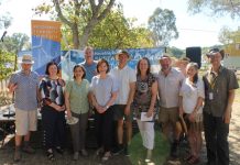 Power to community – Woodend wind energy project gets go ahead (From left): Bruce Mildenhall, Lisa Chesters MP, Lily D'Ambrosio MP, Barry Man, Mary-Anne Thomas MP, Al Reid, mayor Janet Pearce, David Gormley-O'Brien, Cr Jennifer Anderson and Ralf Thesing.