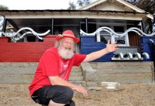 This ole house … Castlemaine's Cr Max Lesser with his self imposed "art house" restoration project in Harcourt.