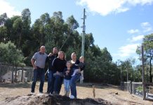 Cost blowout halts powerlines project Phil Thomas, Sholto Arnold, Gill Walker and Christine Arnold, with children Eliza and Mac, will not see the Powerline Replacement Program rolled out to their roads as planned.