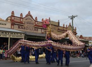 Fun of the fair The Central Victoria Lion Team was among the colourful parade entries that thrilled crowds.