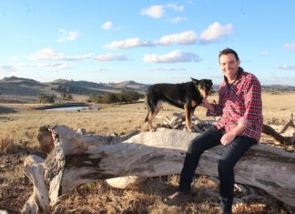 The right to farm Sidonia Beef Naturally farmer Sam White with his canine companion Ruby.