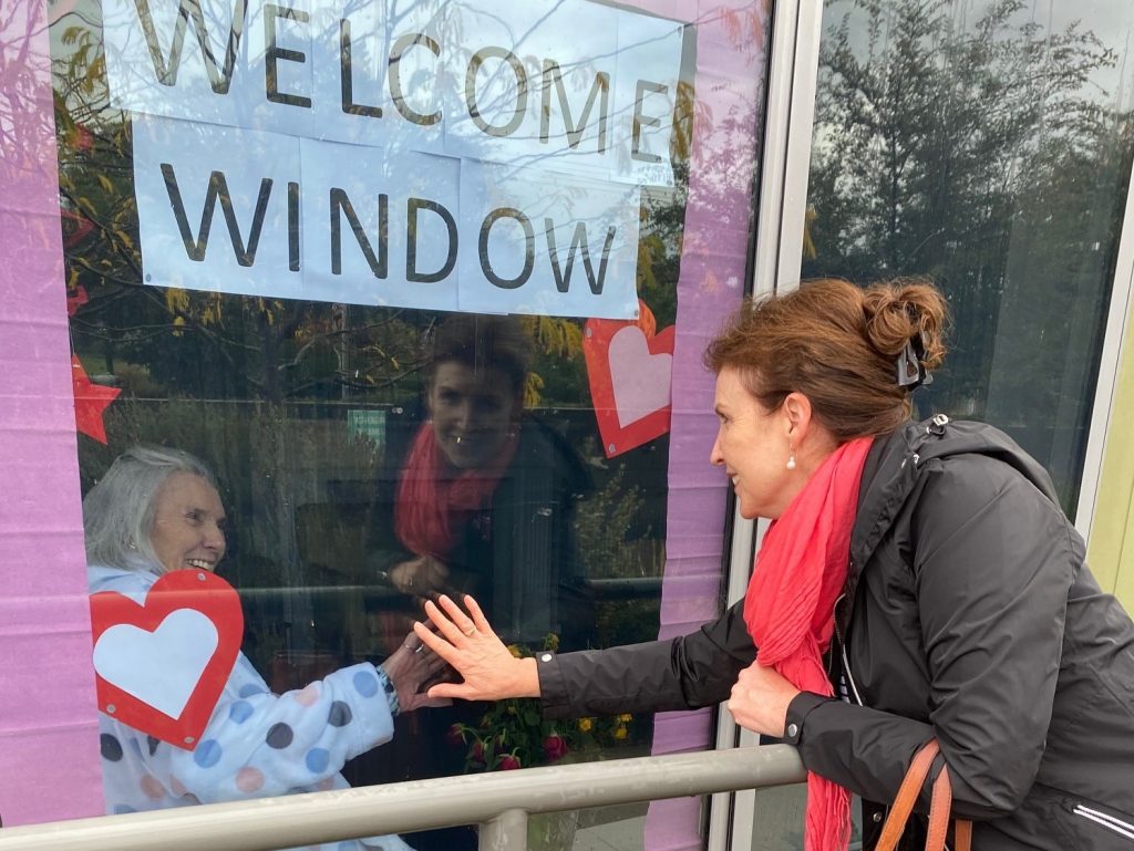 Aged care residents keep in touch with outside world