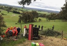 Tractor rollover traps man at New Gisborne