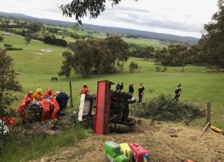 Tractor rollover traps man at New Gisborne