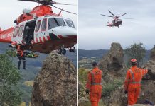 Man airlifted after Hanging Rock fall