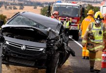Driver trapped in crash at Taradale