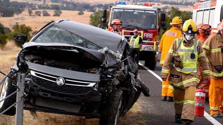 Driver trapped in crash at Taradale