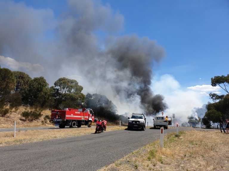 Lucky escape for driver in fiery Harcourt crash