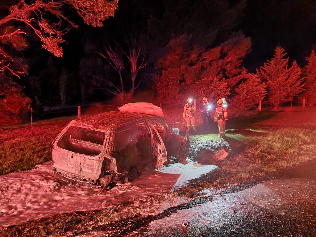 Suspicious car fire at Gisborne