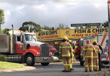 Pedestrian hit by truck