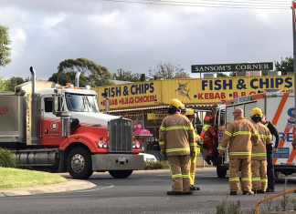 Pedestrian hit by truck