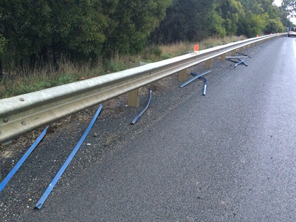 Cars damaged on Calder