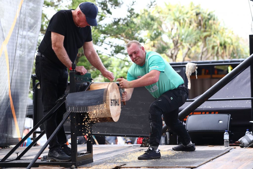 Axeman on the way up