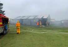 Shed blaze hits golf club