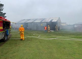 Shed blaze hits golf club