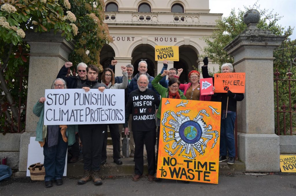 Climate activist in court