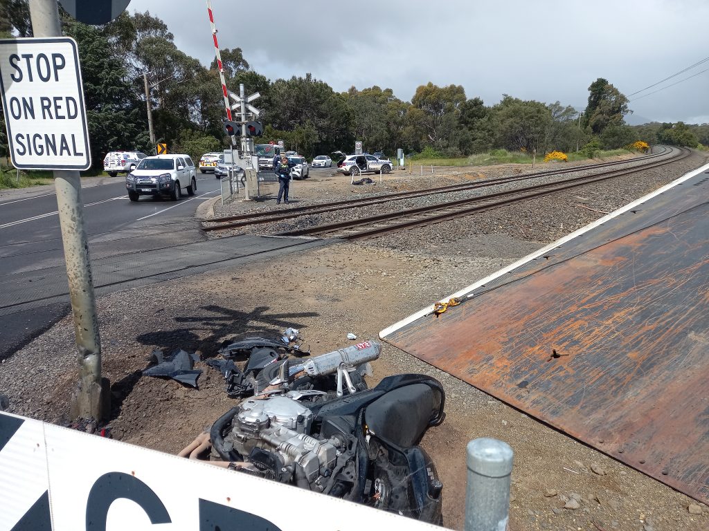 Motorcyclist injured in high-speed crash