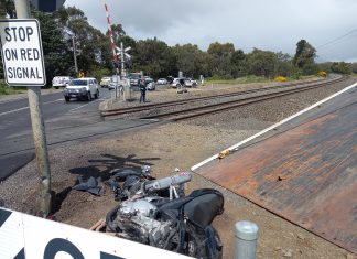 Motorcyclist injured in high-speed crash