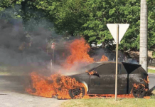 Car destroyed by fire