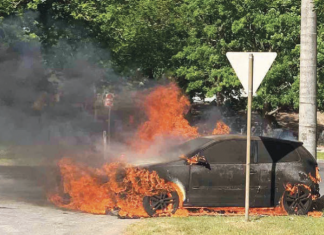 Car destroyed by fire