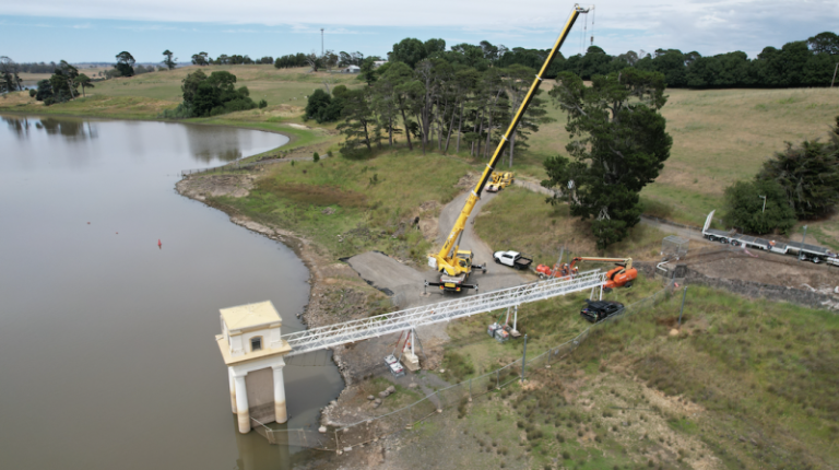 Malmsbury Reservoir bridge under repair