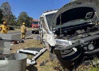 Truck strikes ambulance